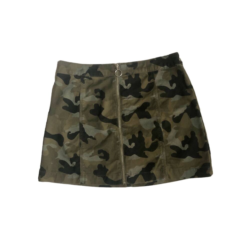 H&M High waisted Camo Zipfront size 10 Skirt